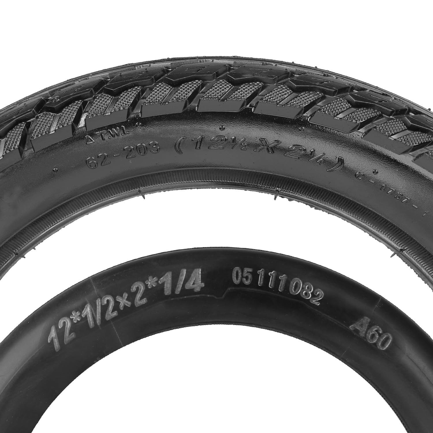Heavy Duty 12.5X2.25 (12-1/2 X2-1/4) Tire & Inner Tube Set With Angled Valve Stem For Electric Scooters Razor Pocket Mod, Currie